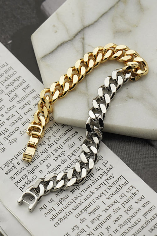 Two-Tone Chunky Chain Bracelet